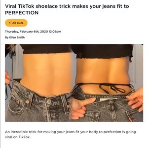 TRY THIS! JEANS TOO LARGE TikTok idea makes vintage pants fit to perfection